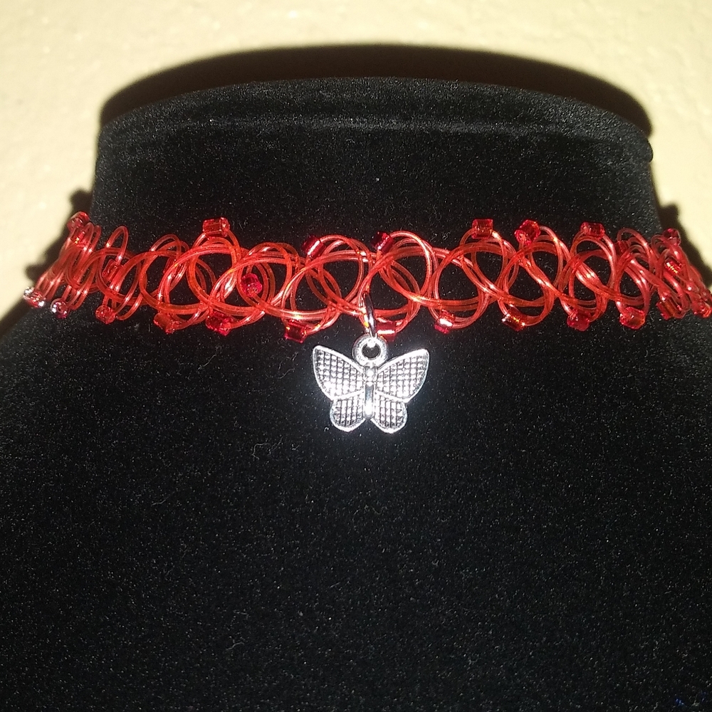 Butterfly Choker necklace, Tattoo choker necklace